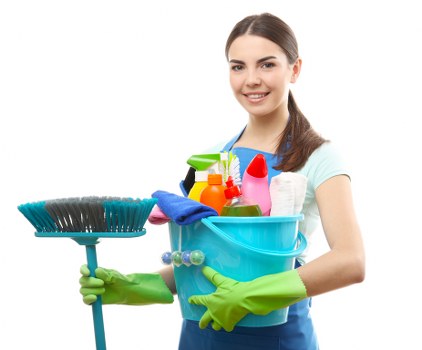 Cleaner working in a Roehampton office space