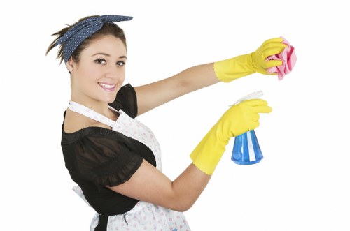 Cleaning team working in a local Roehampton business premises
